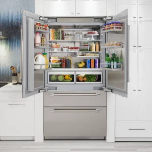 Thermador T42BT120NS 42" Built-In Freedom French Door Smart Refrigerator Bottom Mount Freezer Professional Stainless Steel