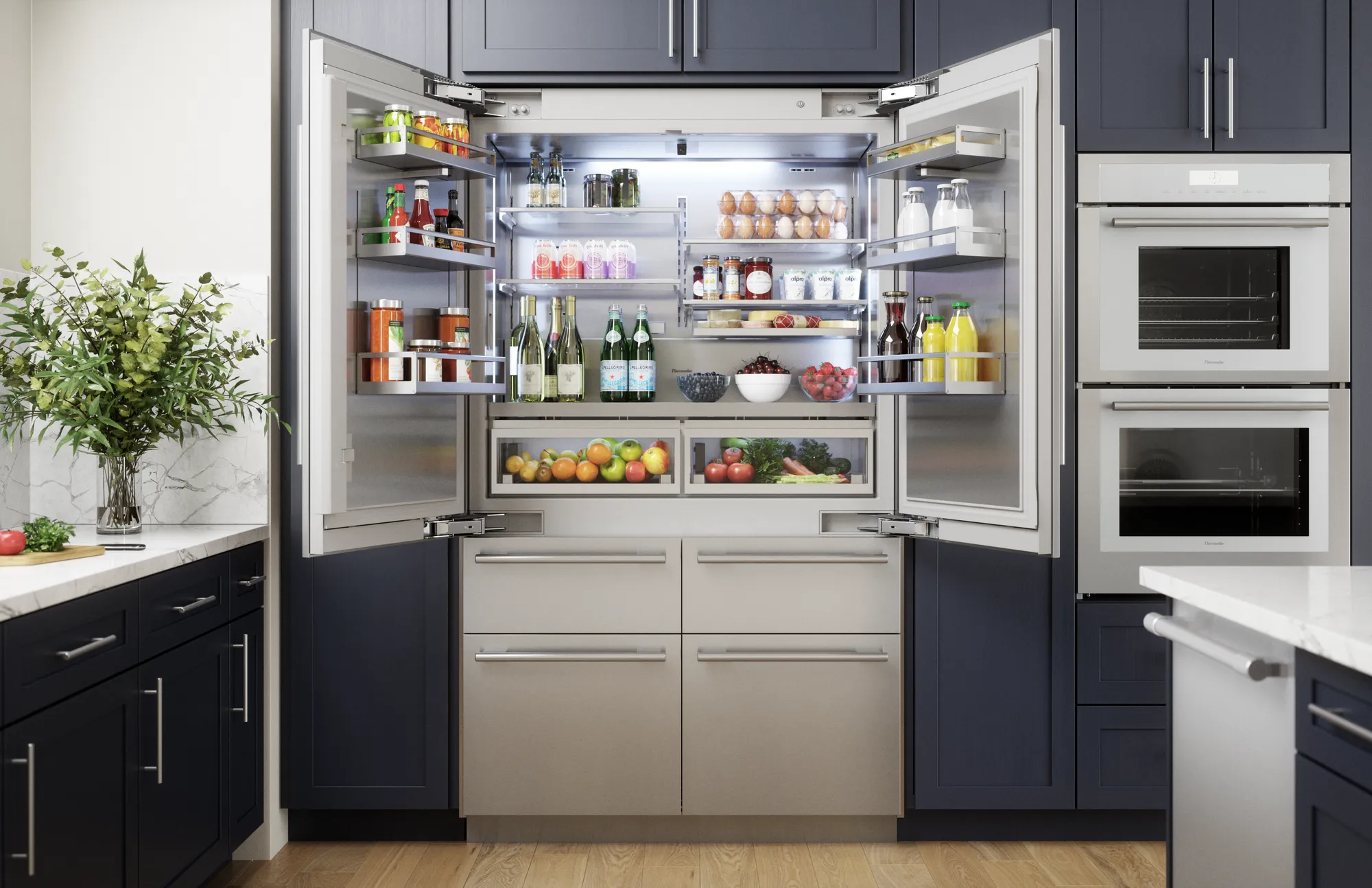 Thermador T48BT110NS 48 Inch Built-In Refrigerator French Door