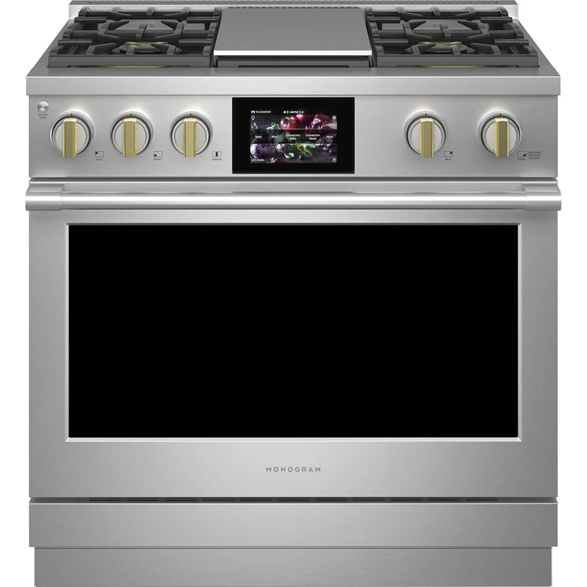 Monogram ZDP364NDTSS 36", 4-Burner, Dual Fuel Professional Convection Range - $11,499