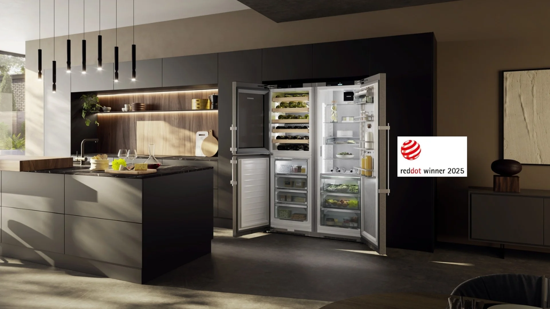 Liebherr TRIO‐72 Side‐by‐Side Fridge/Freezer/Wine Storage 72 Inch