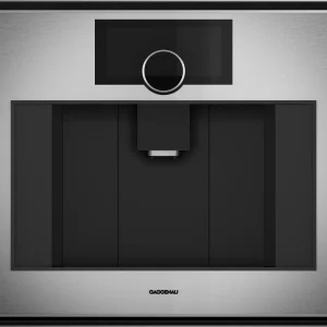 Gaggenau GC461720 Coffee Machine 24" Expressive Series, Plumbed, Stainless Steel Behind Smoked Glass