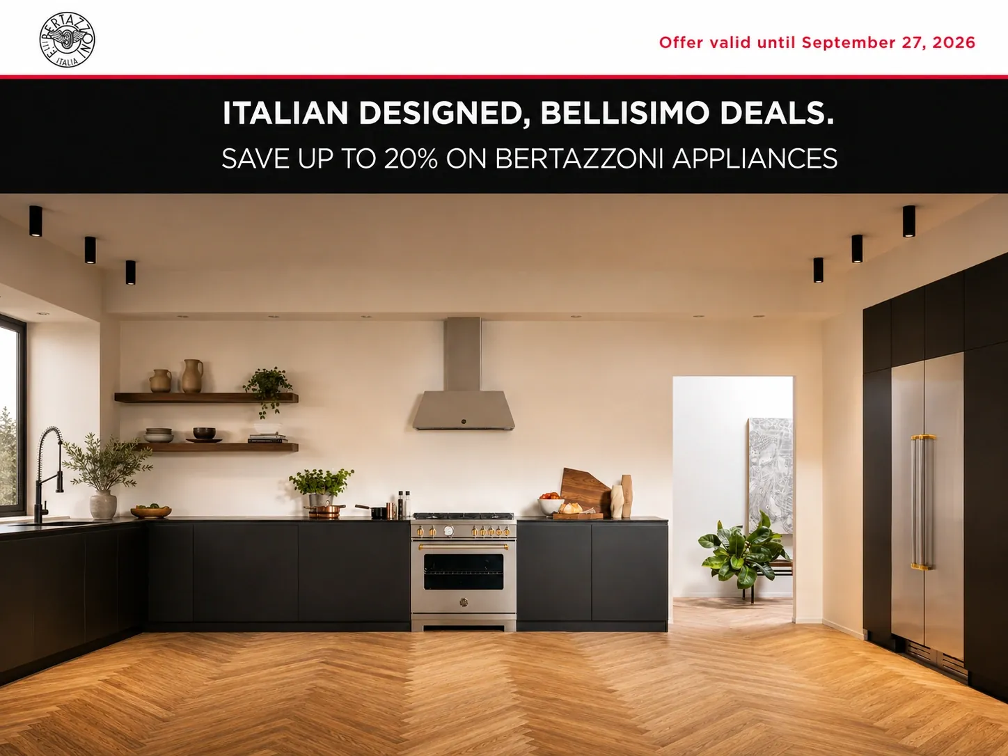 Bertazzoni Bellisimo Deals promotion save up to 20% on appliances