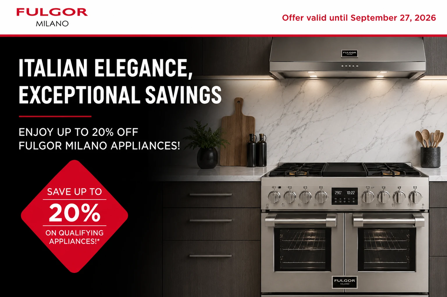 Fulgor Milano Save Up To 20% OFF Promotion