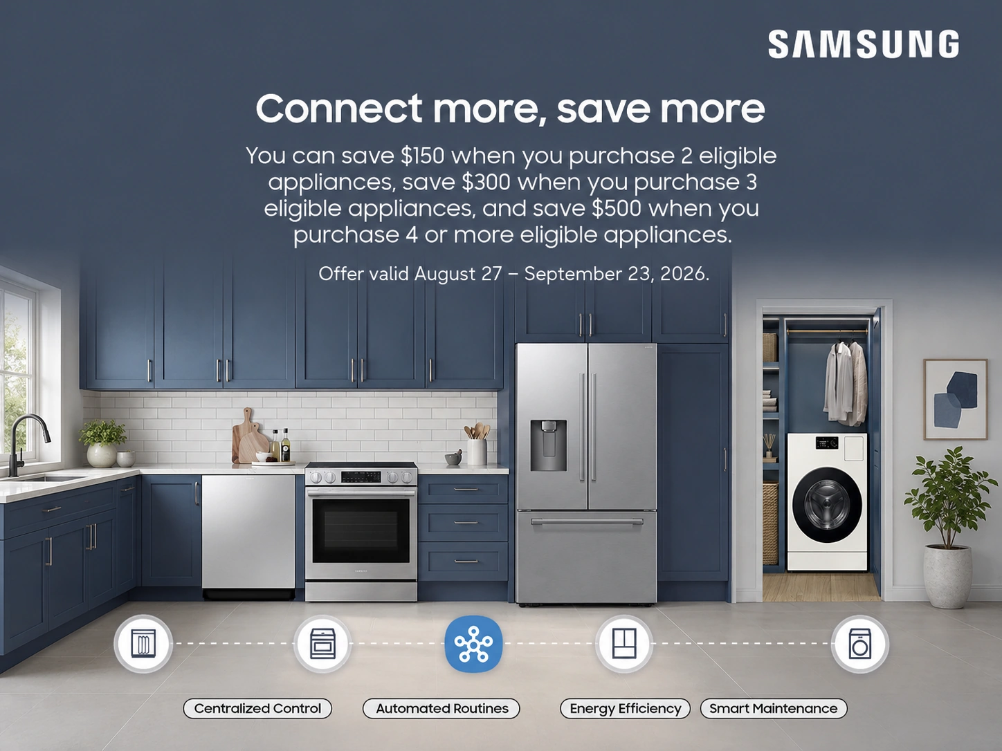 Samsung Connect More Save More appliance promotion 2026